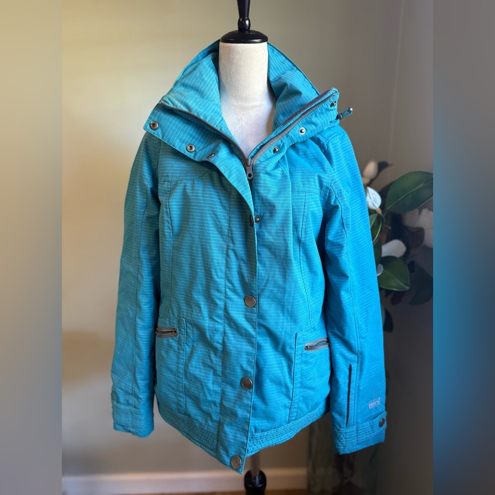 NILS Women's teal Blue Ski/snowboard  Jacket‎ zip button winter y2k outdoor  10